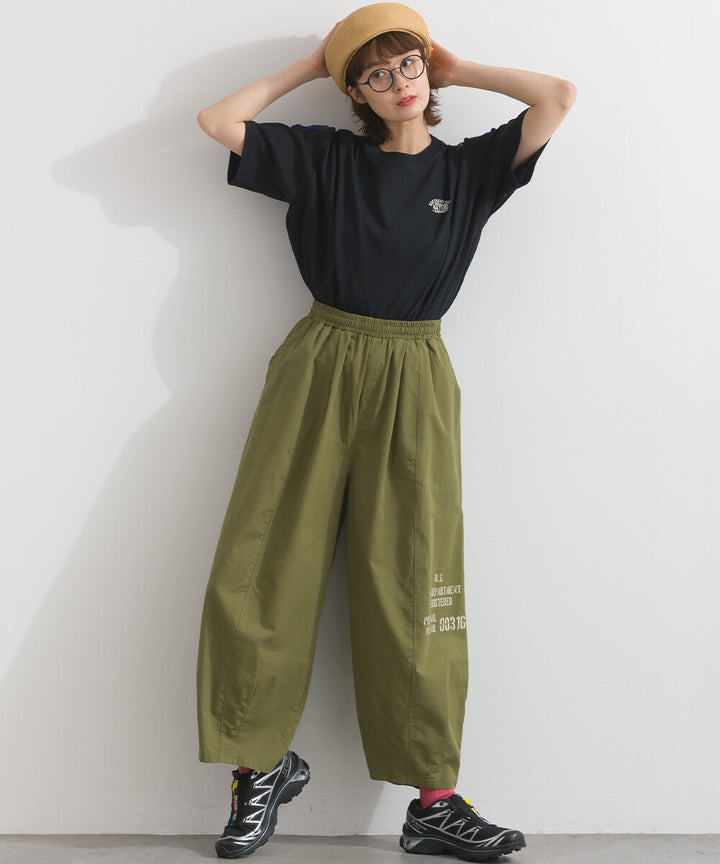 【iriey】品牌字母後口袋 錐形鬆緊腰 純棉長褲 Japan E-Shop