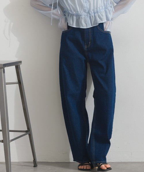 【春夏顯瘦首選】ELENCARE DUE 10oz 棉質牛仔繭型弧形寬褲 2026春夏新款 Japan E-Shop