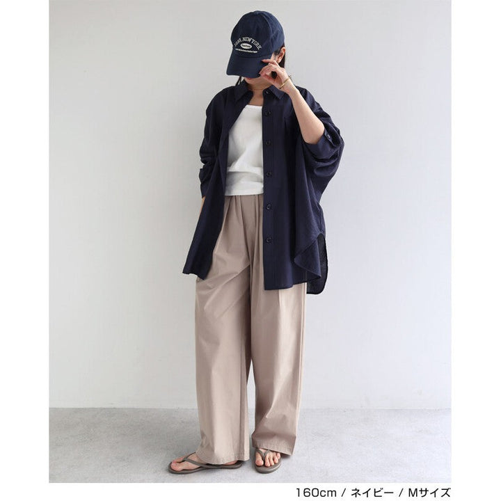 【evernavy】雙口袋寬鬆透膚長袖襯衫 Japan E-Shop