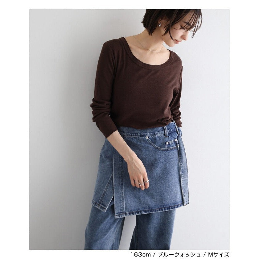 【evernavy】棉混水洗牛仔層次綁帶短裙 Japan E-Shop