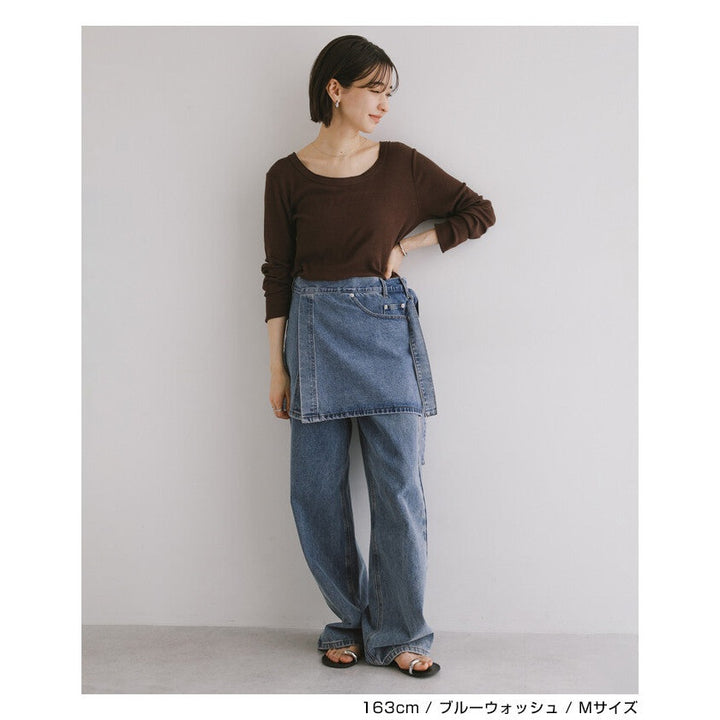 【evernavy】棉混水洗牛仔層次綁帶短裙 Japan E-Shop