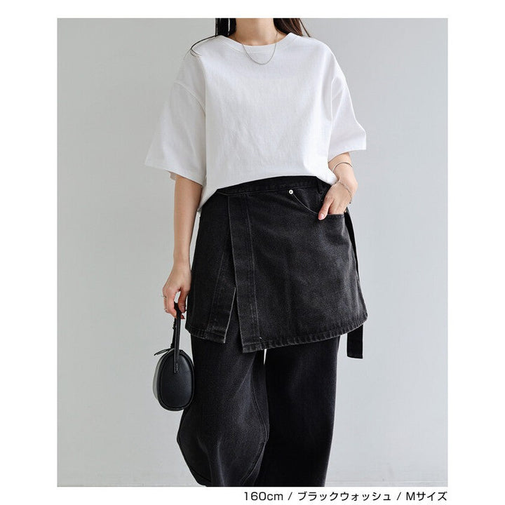 【evernavy】棉混水洗牛仔層次綁帶短裙 Japan E-Shop