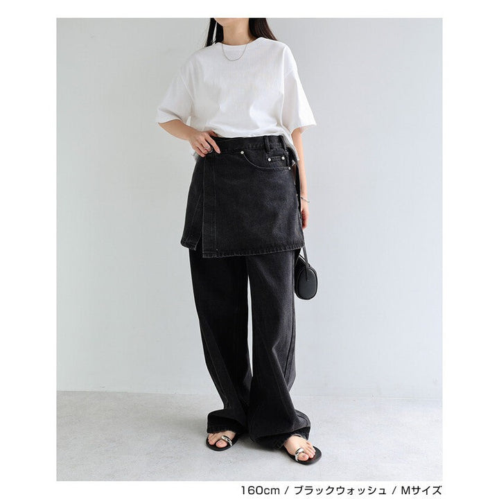 【evernavy】棉混水洗牛仔層次綁帶短裙 Japan E-Shop