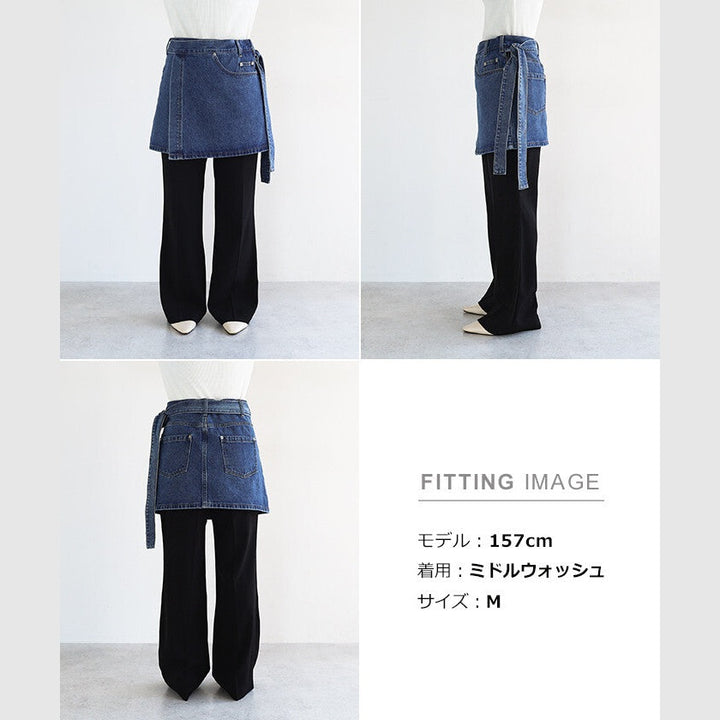【evernavy】棉混水洗牛仔層次綁帶短裙 Japan E-Shop