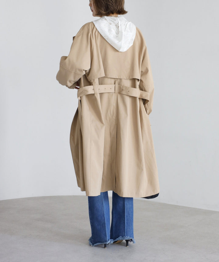 【TOPWHOLE】無領附腰帶長版風衣 Japan E-Shop