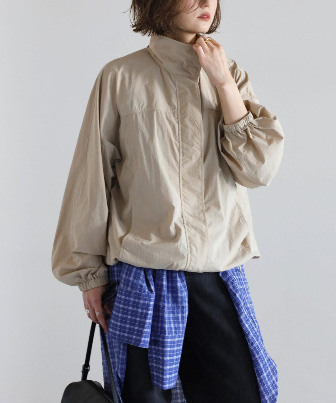 【TOPWHOLE】塔夫綢立領輕量外套 Japan E-Shop