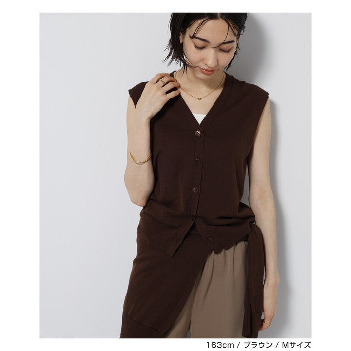 【evernavy】純棉細針織V領鈕扣背心 Japan E-Shop