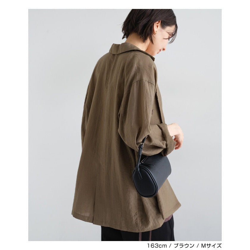 【evernavy】亞麻混紡透膚雙排扣寬鬆外套 Japan E-Shop