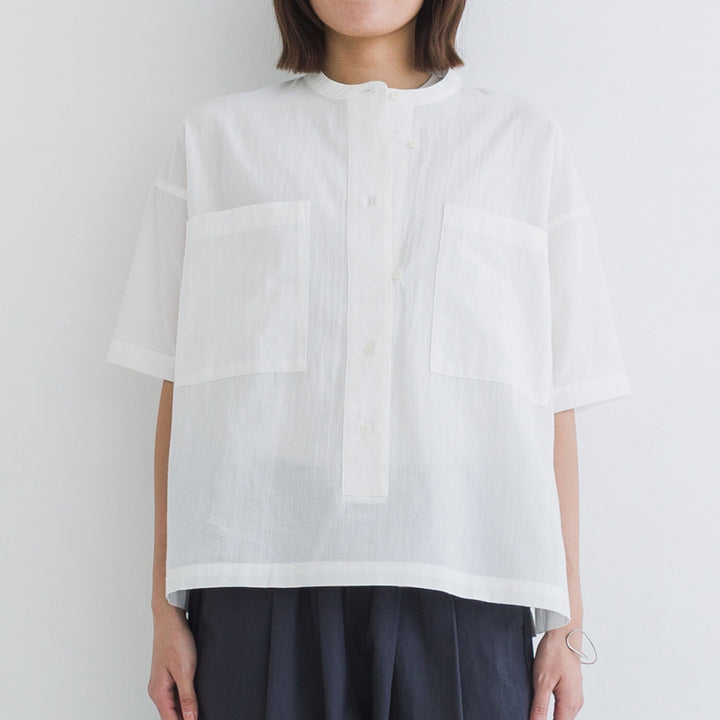 【kermu】透膚府綢大口袋襯衫 Japan E-Shop