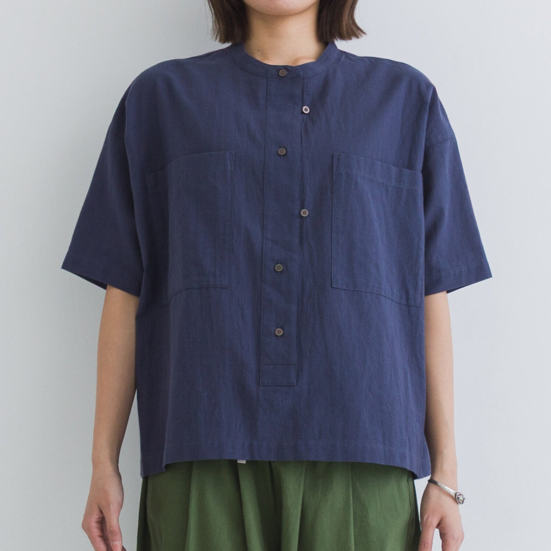 【kermu】透膚府綢大口袋襯衫 Japan E-Shop