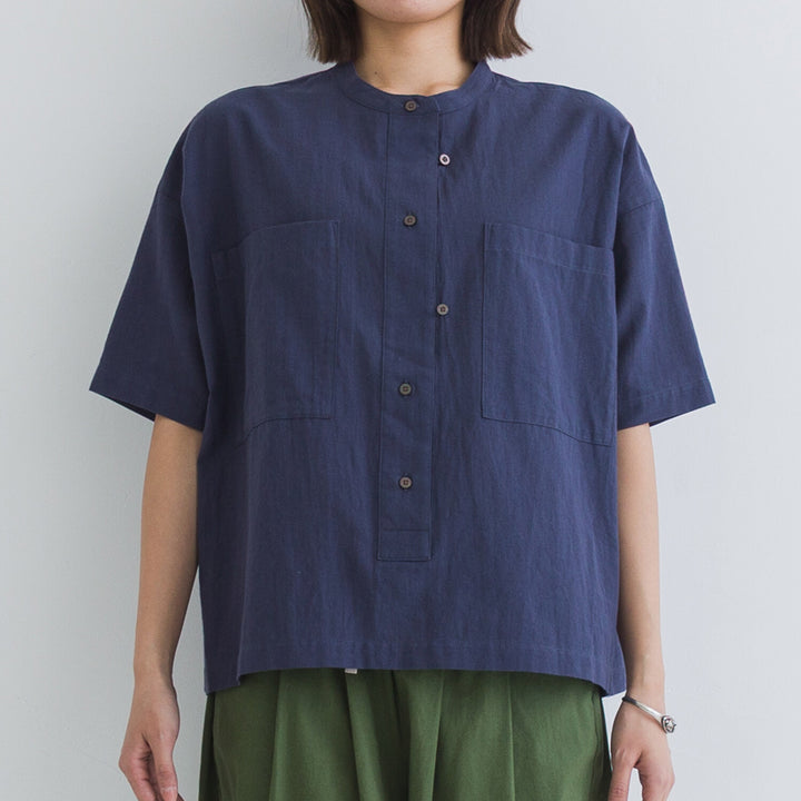 【kermu】透膚府綢大口袋襯衫 Japan E-Shop