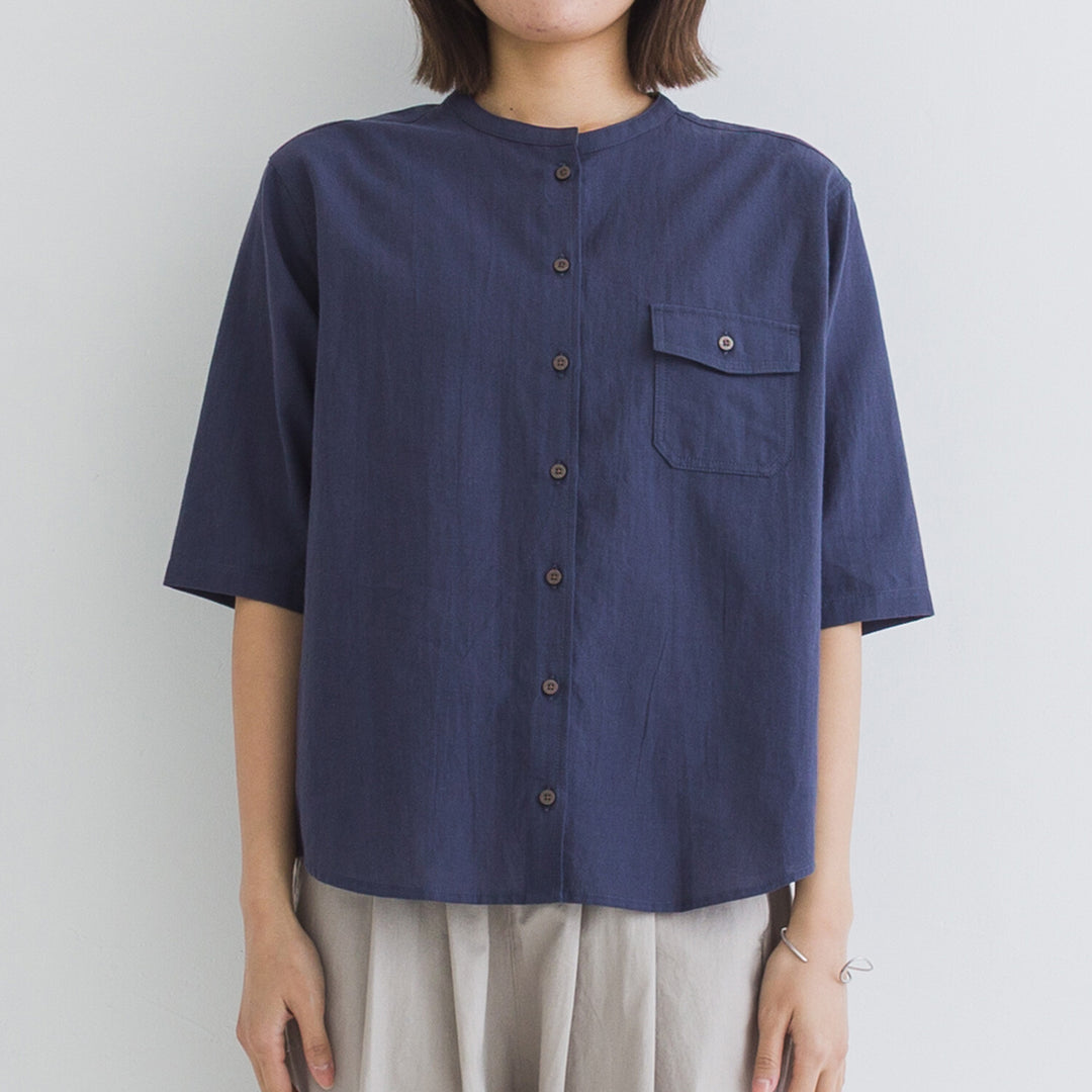 【kermu】棉麻透感袖口打褶襯衫上衣 Japan E-Shop