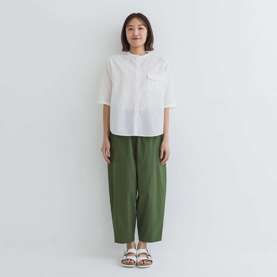 【kermu】棉麻透感袖口打褶襯衫上衣 Japan E-Shop