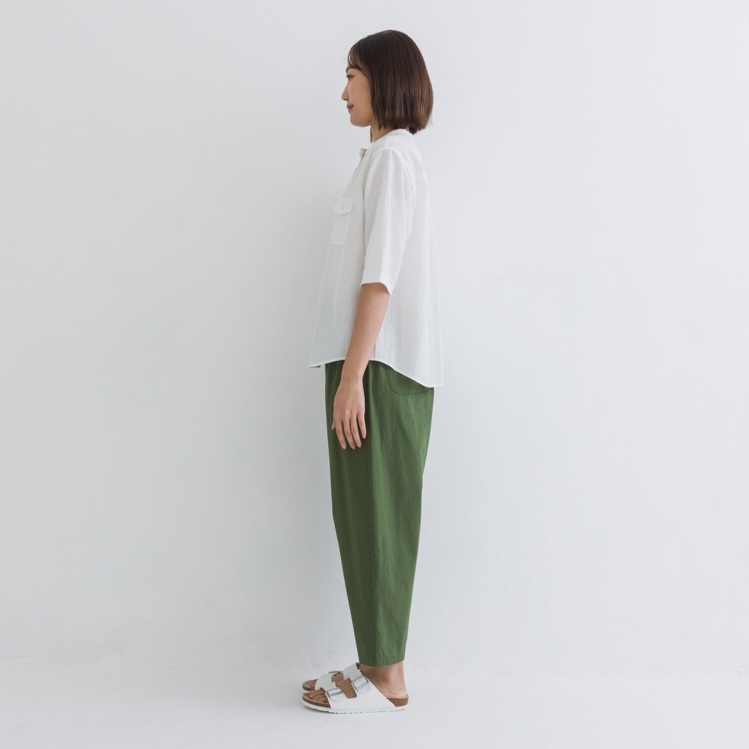 【kermu】棉麻透感袖口打褶襯衫上衣 Japan E-Shop