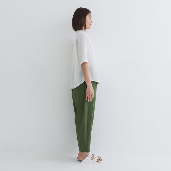 【kermu】棉麻透感袖口打褶襯衫上衣 Japan E-Shop