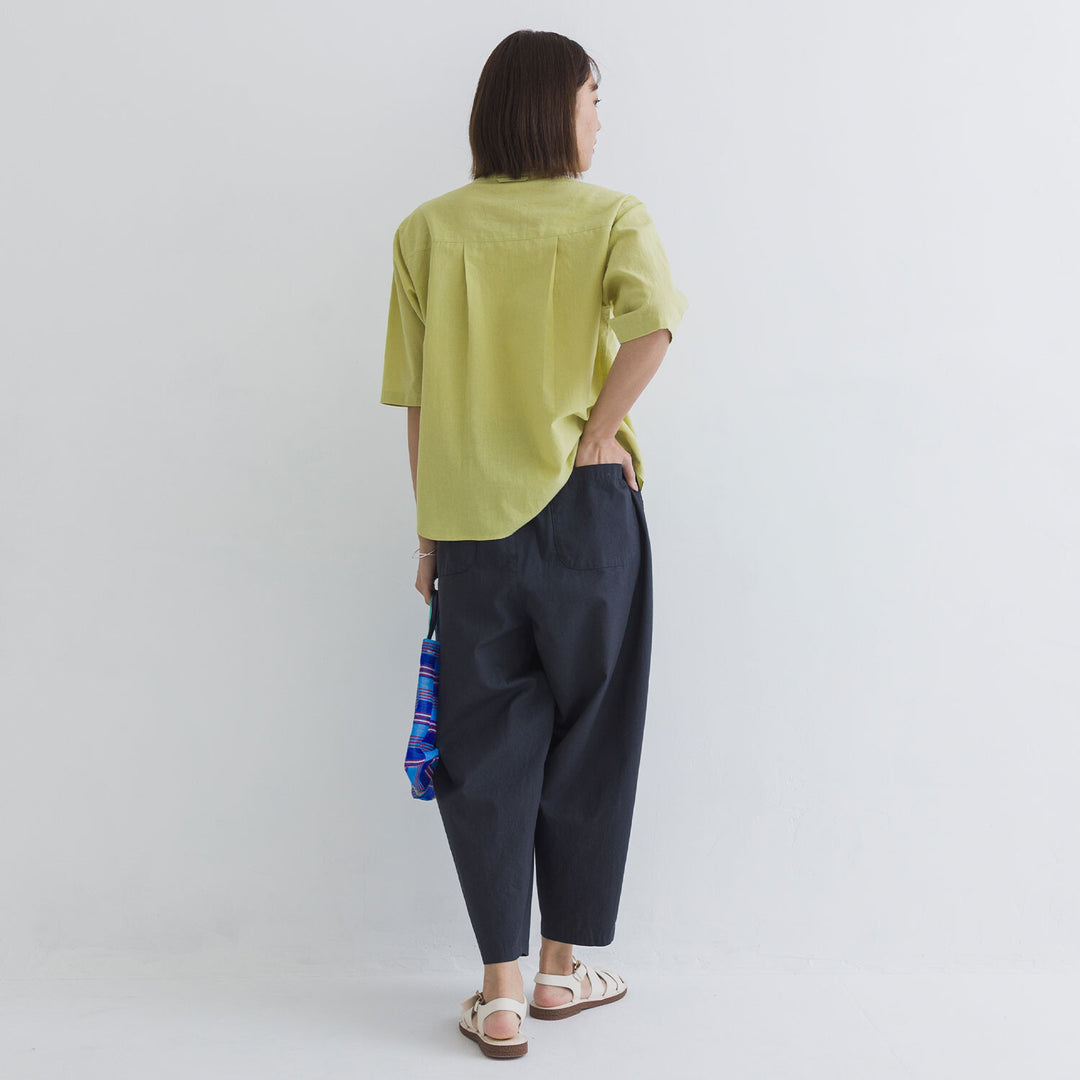 【kermu】棉麻透感袖口打褶襯衫上衣 Japan E-Shop