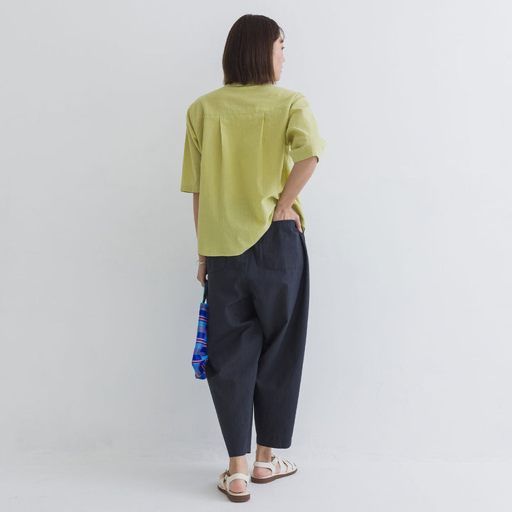 【kermu】棉麻透感袖口打褶襯衫上衣 Japan E-Shop