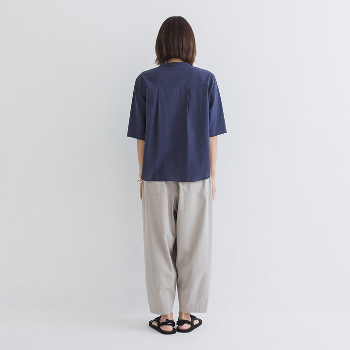 【kermu】棉麻透感袖口打褶襯衫上衣 Japan E-Shop