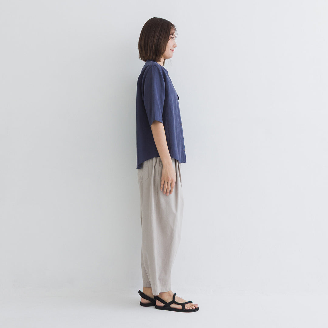 【kermu】棉麻透感袖口打褶襯衫上衣 Japan E-Shop