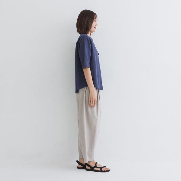【kermu】棉麻透感袖口打褶襯衫上衣 Japan E-Shop
