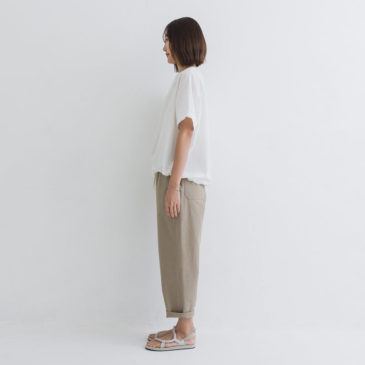 【kermu】棉麻透感抽繩寬版上衣 Japan E-Shop