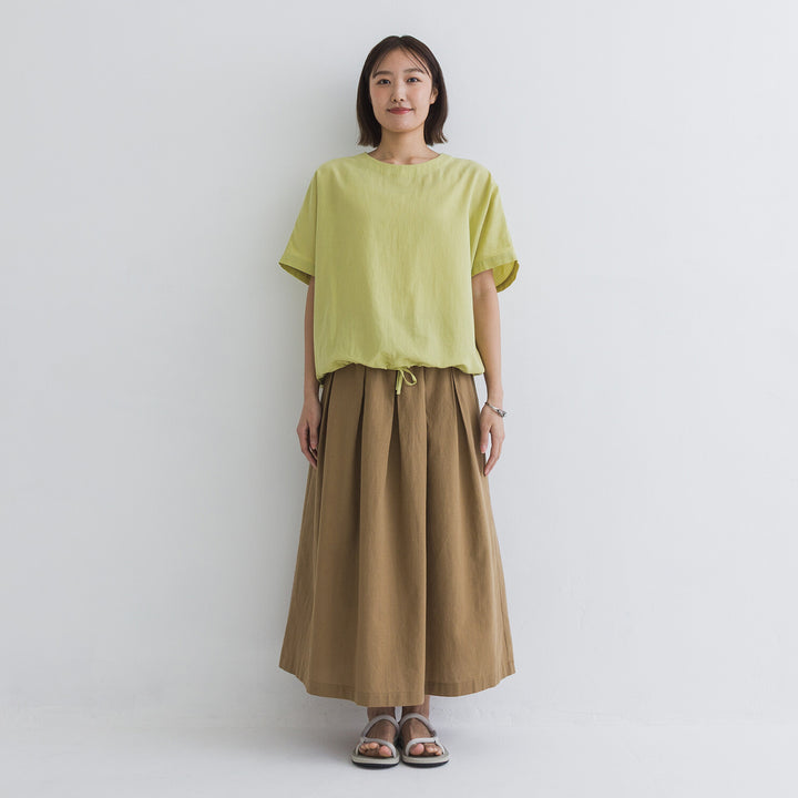 【kermu】棉麻透感抽繩寬版上衣 Japan E-Shop