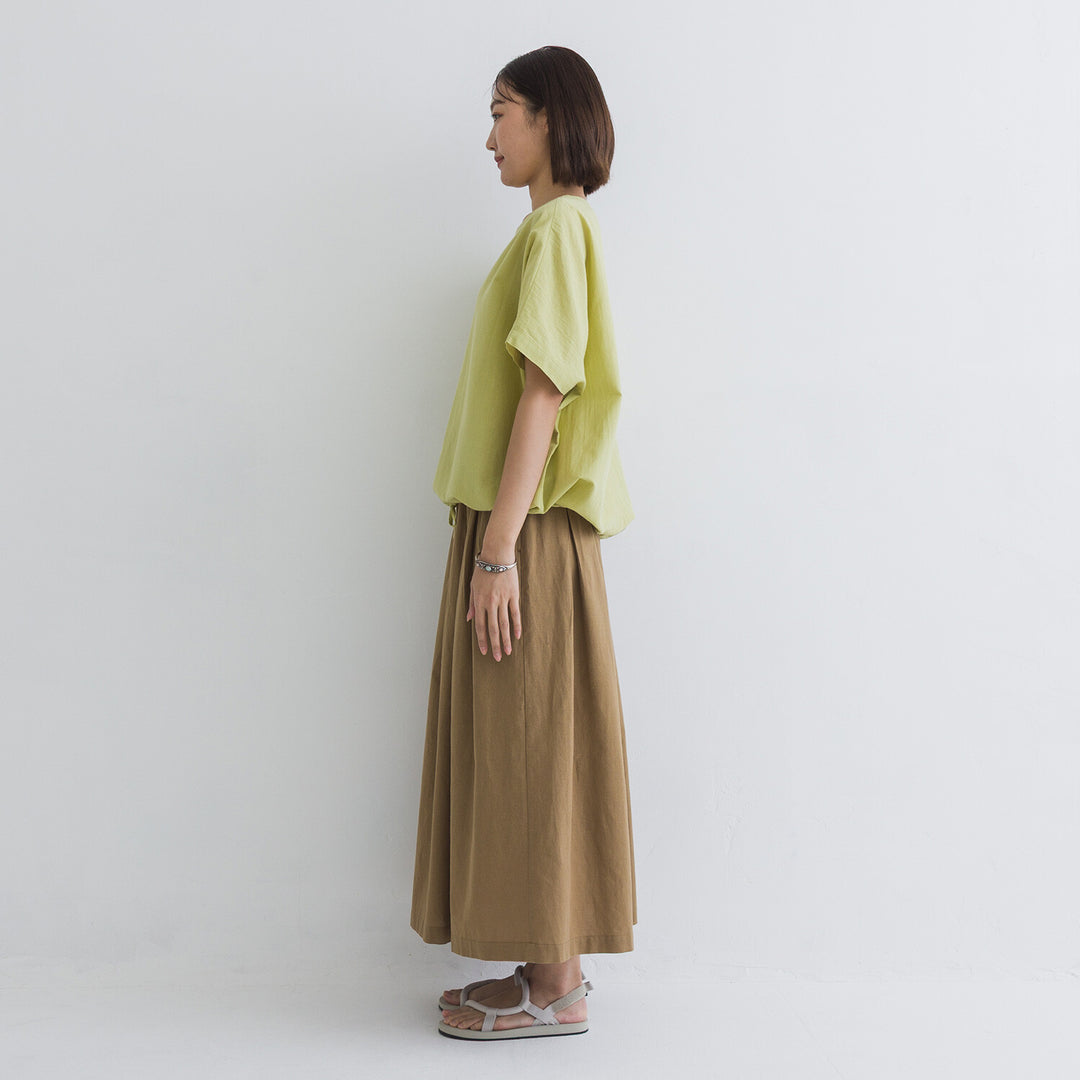 【kermu】棉麻透感抽繩寬版上衣 Japan E-Shop