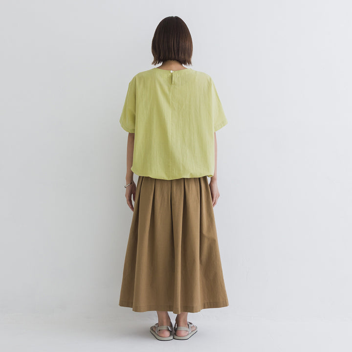 【kermu】棉麻透感抽繩寬版上衣 Japan E-Shop