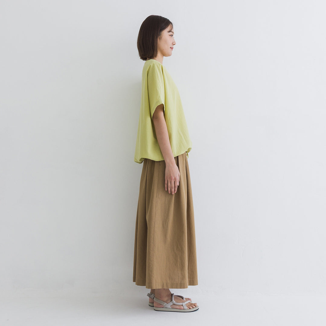 【kermu】棉麻透感抽繩寬版上衣 Japan E-Shop