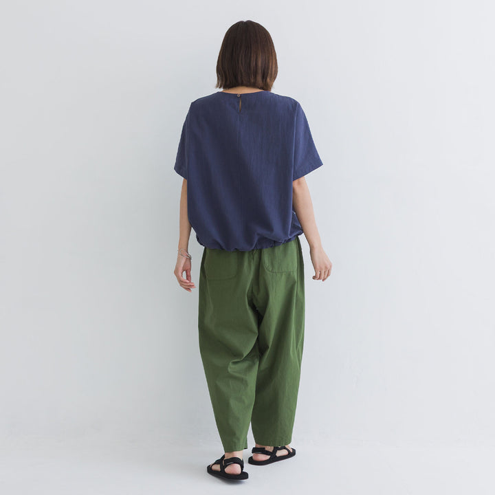 【kermu】棉麻透感抽繩寬版上衣 Japan E-Shop