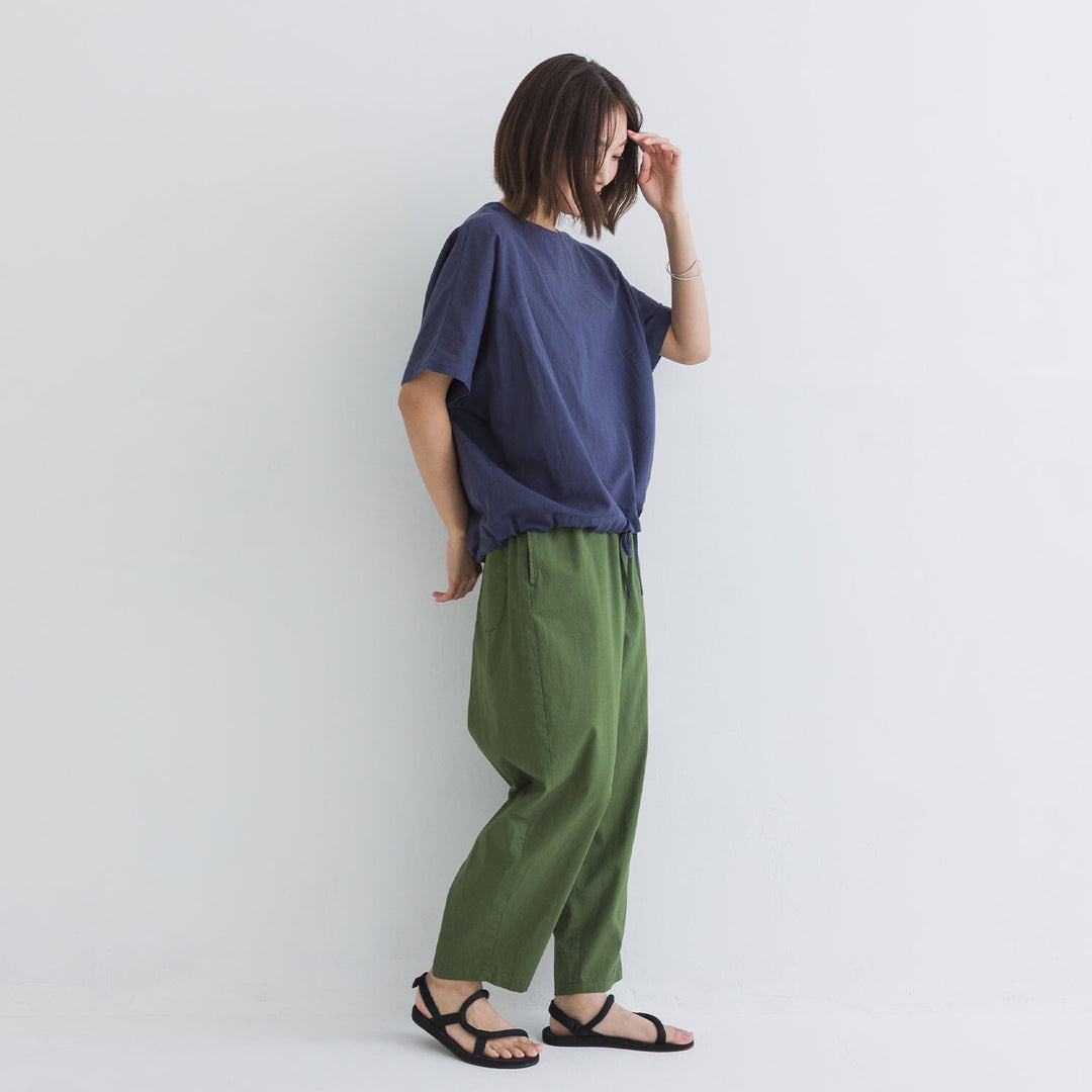 【kermu】棉麻透感抽繩寬版上衣 Japan E-Shop
