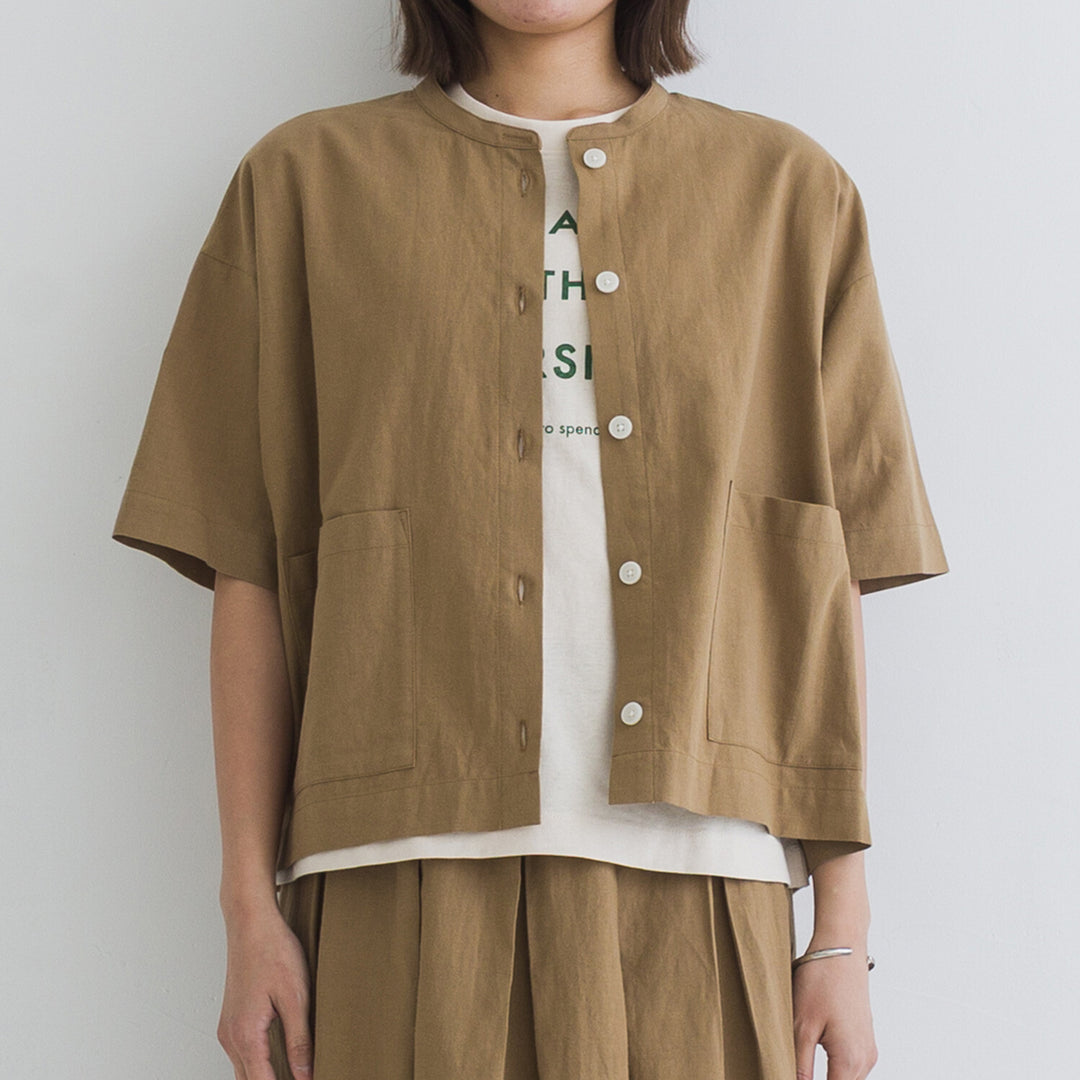 【kermu】棉麻格紋寬版襯衫外套 Japan E-Shop