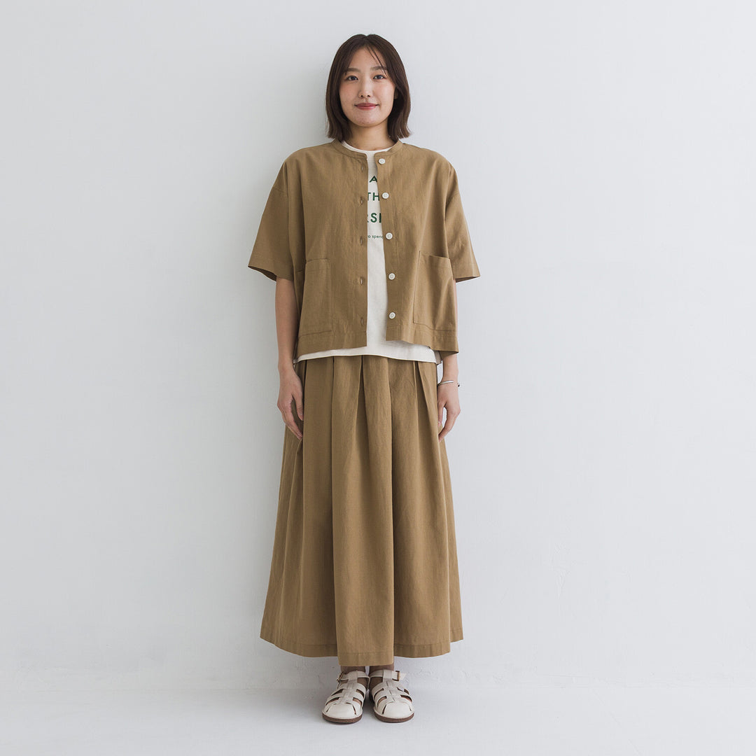 【kermu】棉麻格紋寬版襯衫外套 Japan E-Shop