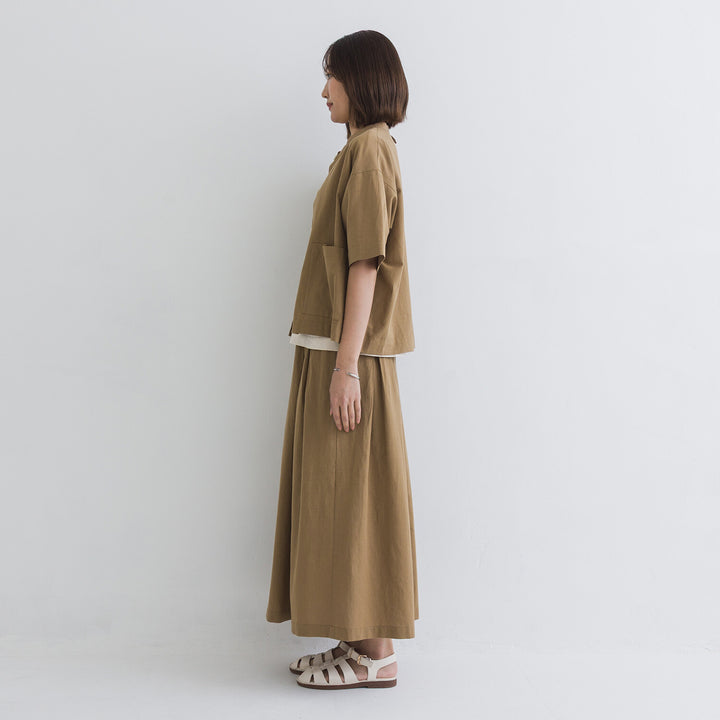 【kermu】棉麻格紋寬版襯衫外套 Japan E-Shop