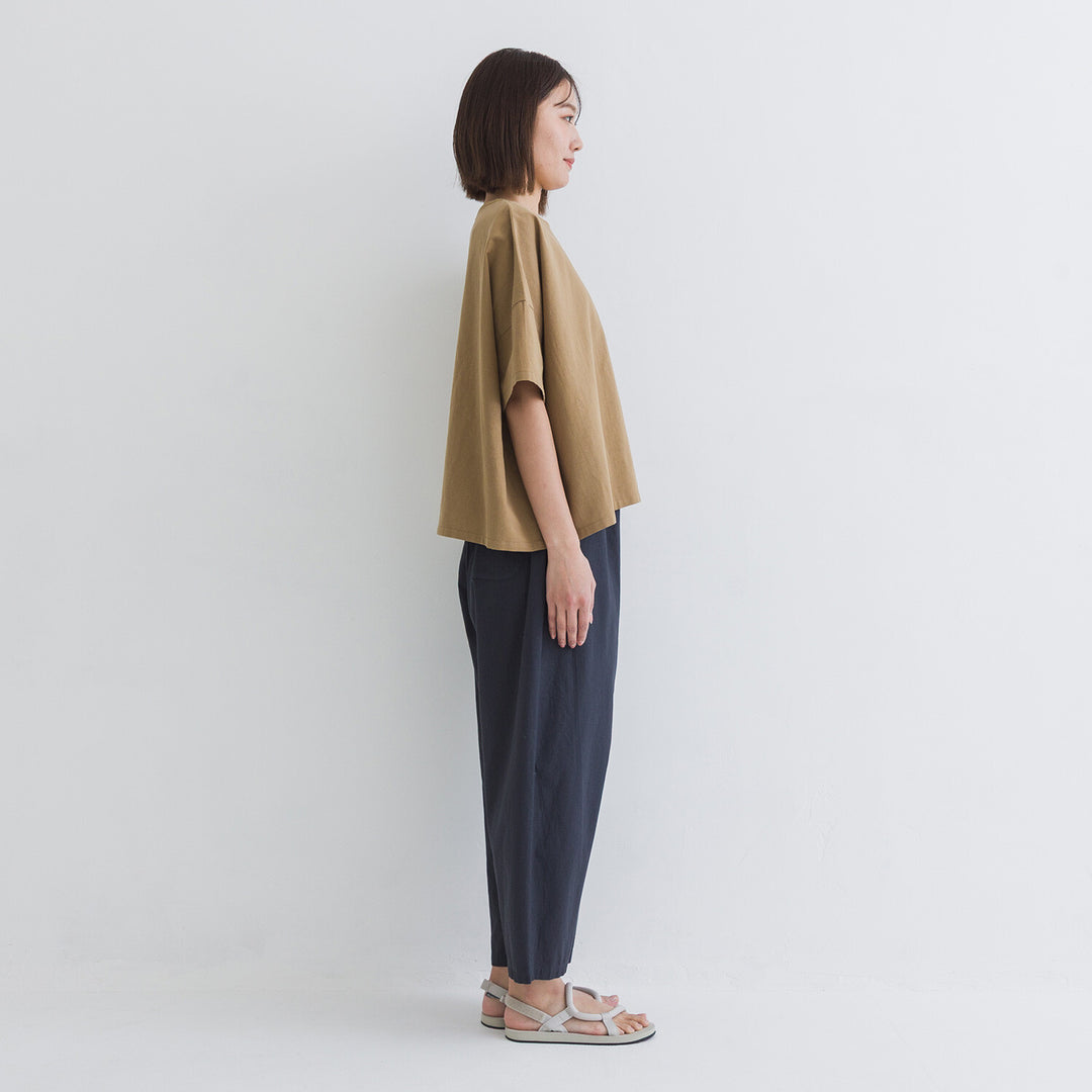 【kermu】棉麻格紋盒型寬版上衣 Japan E-Shop