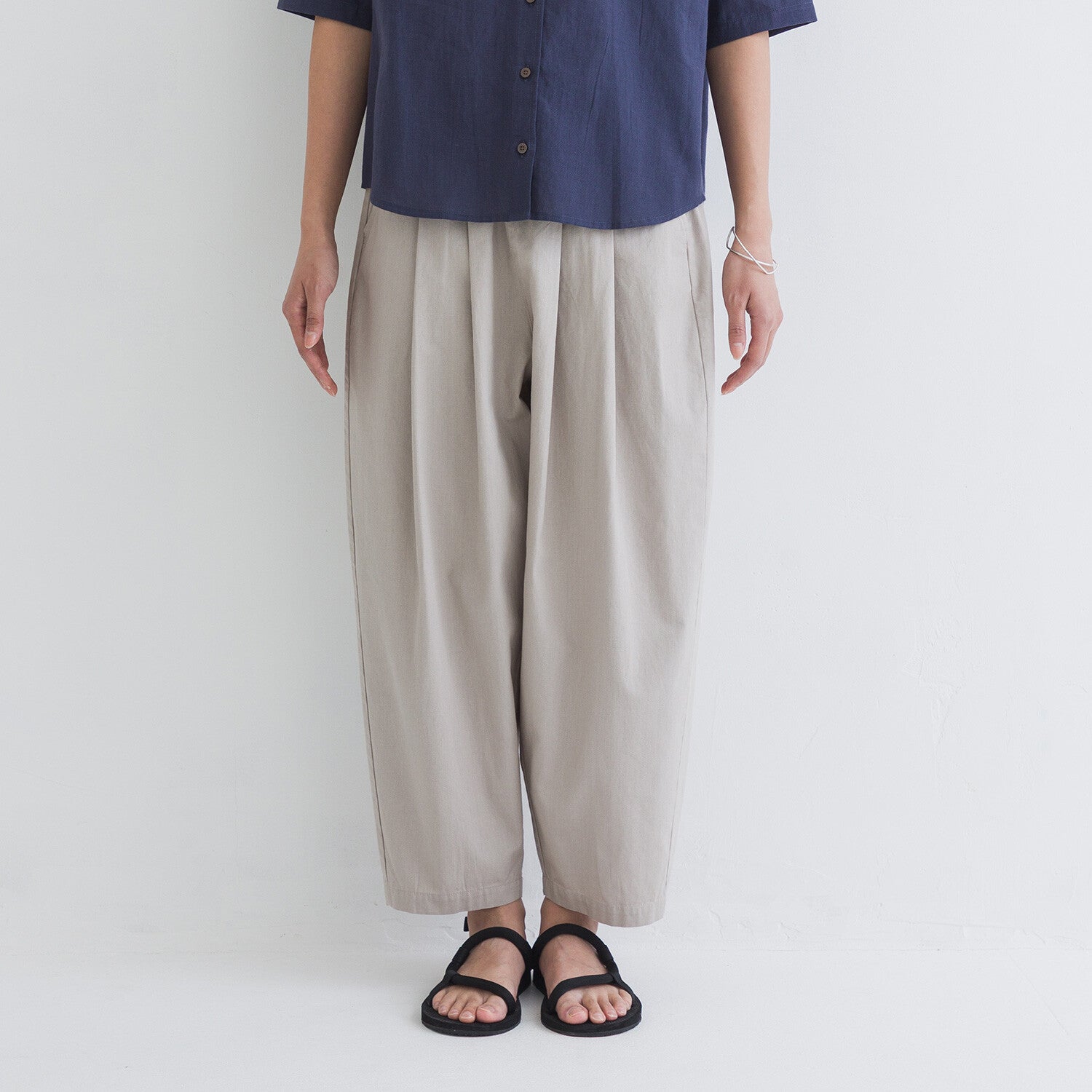 【kermu】柔棉腰綁帶寬版氣球長褲 Japan E-Shop