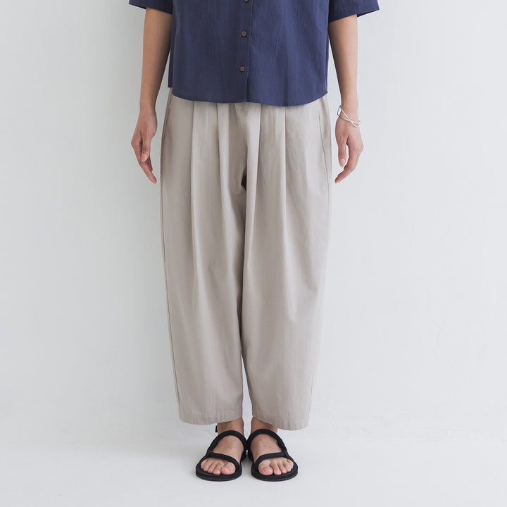 【kermu】柔棉腰綁帶寬版氣球長褲 Japan E-Shop