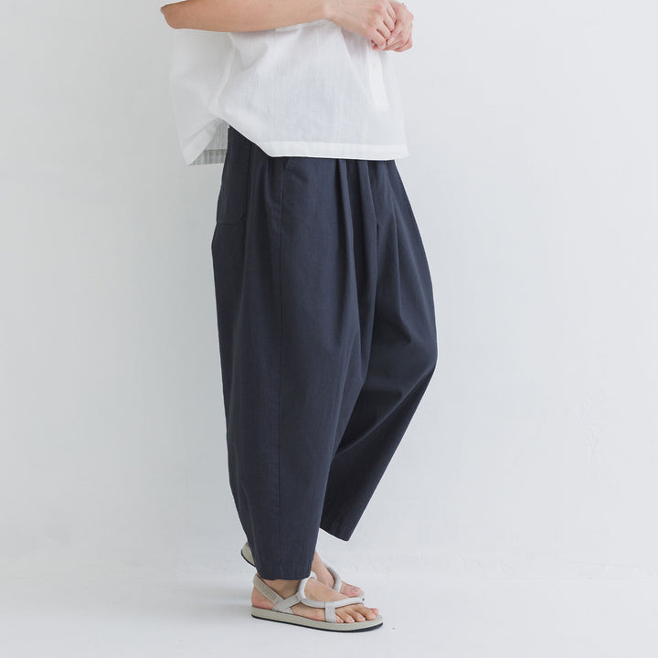 【kermu】柔棉腰綁帶寬版氣球長褲 Japan E-Shop