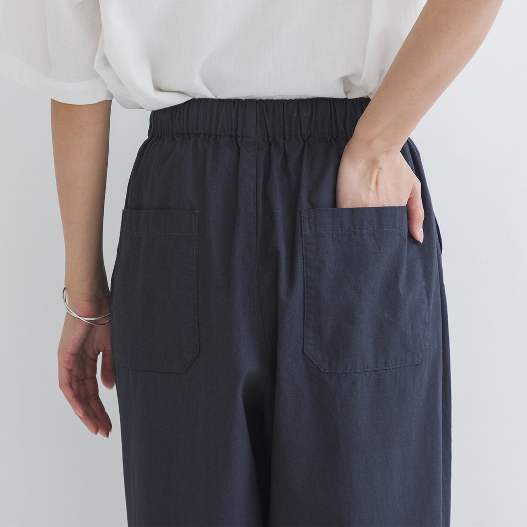【kermu】柔棉腰綁帶寬版氣球長褲 Japan E-Shop