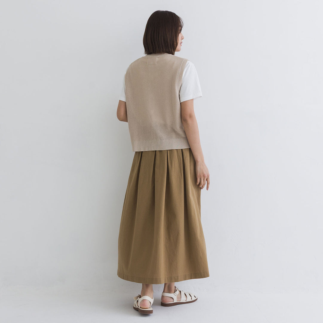【kermu】亞麻感前排鈕扣背心 Japan E-Shop
