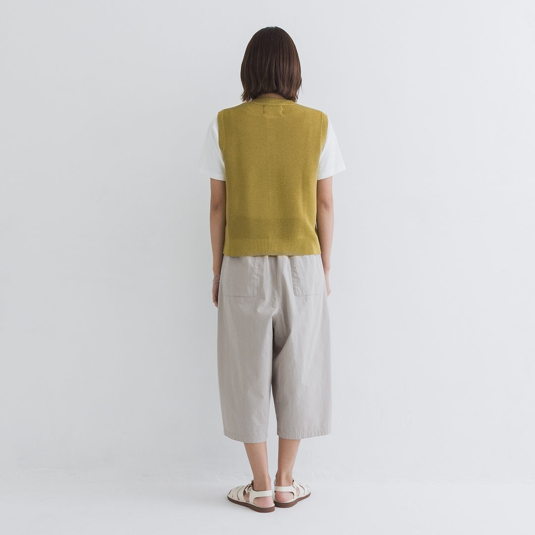 【kermu】亞麻感前排鈕扣背心 Japan E-Shop