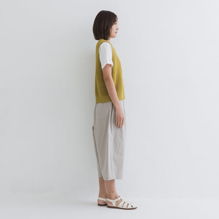 【kermu】亞麻感前排鈕扣背心 Japan E-Shop