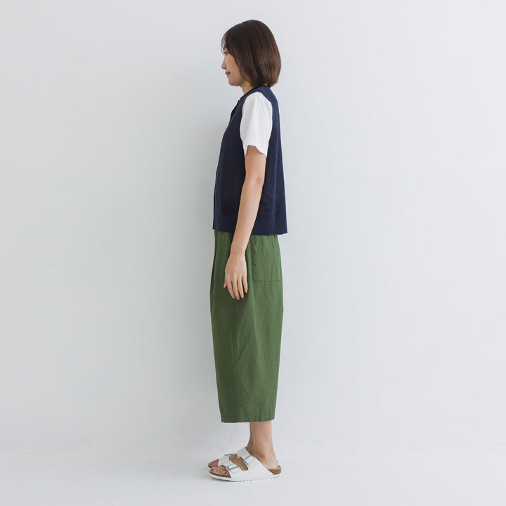【kermu】亞麻感前排鈕扣背心 Japan E-Shop