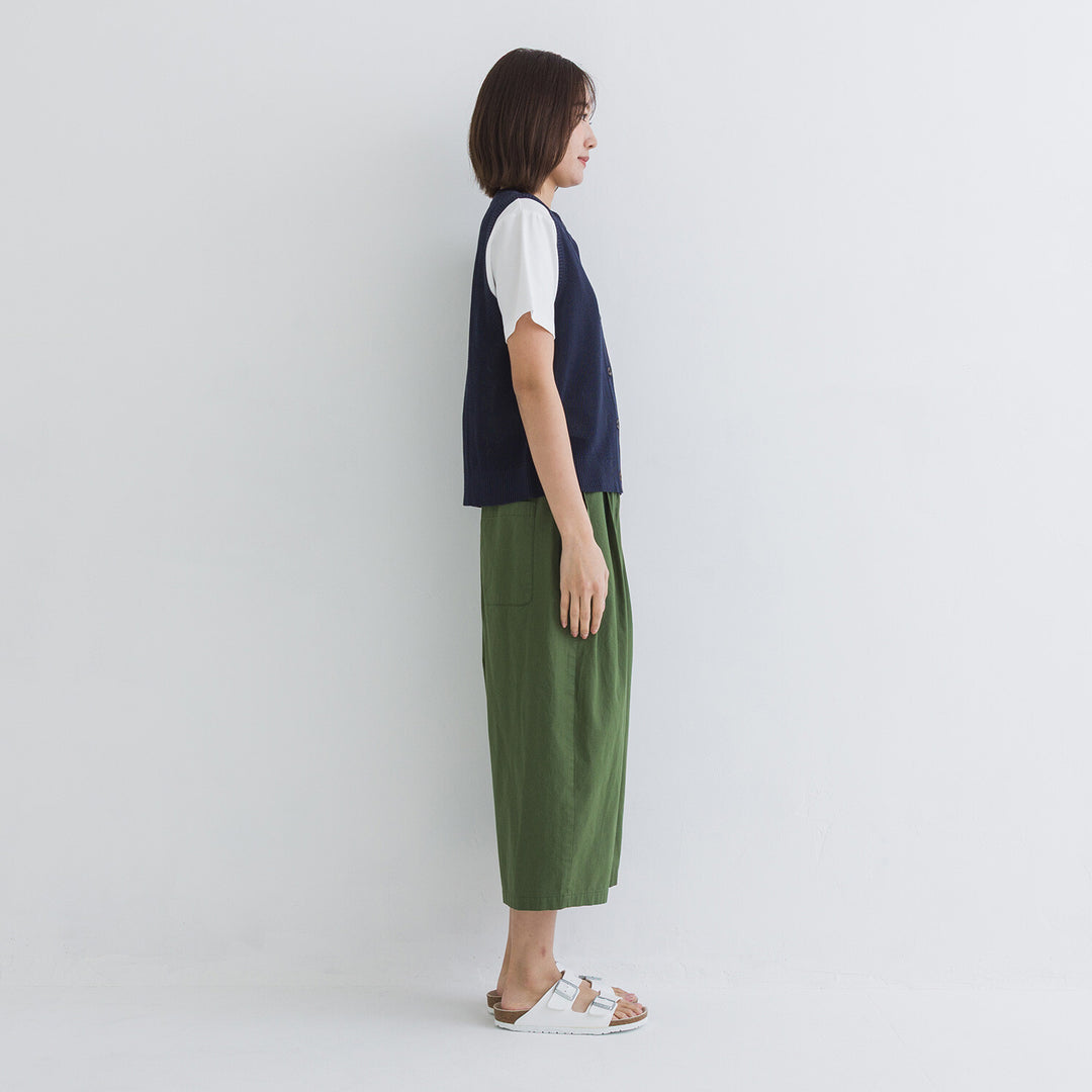【kermu】亞麻感前排鈕扣背心 Japan E-Shop