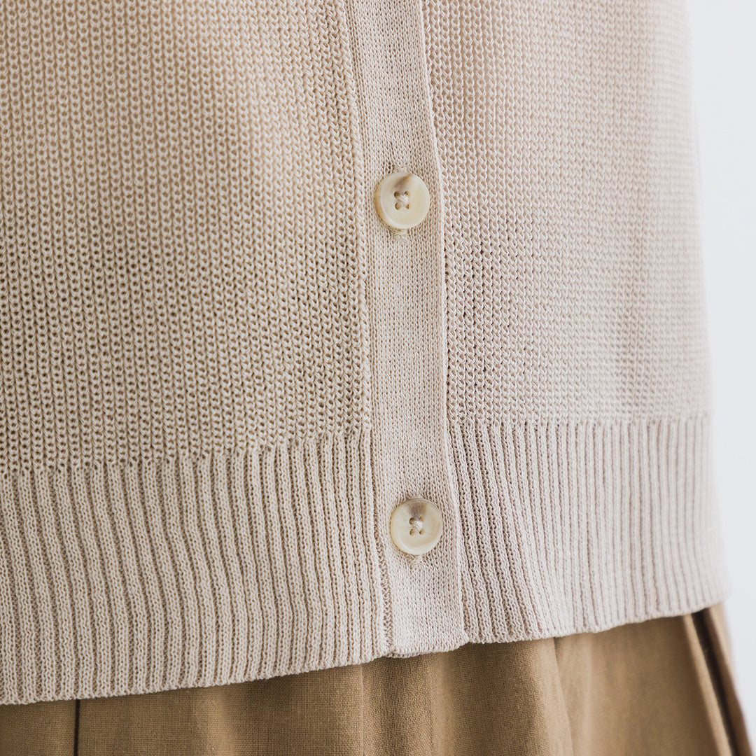 【kermu】亞麻感前排鈕扣背心 Japan E-Shop