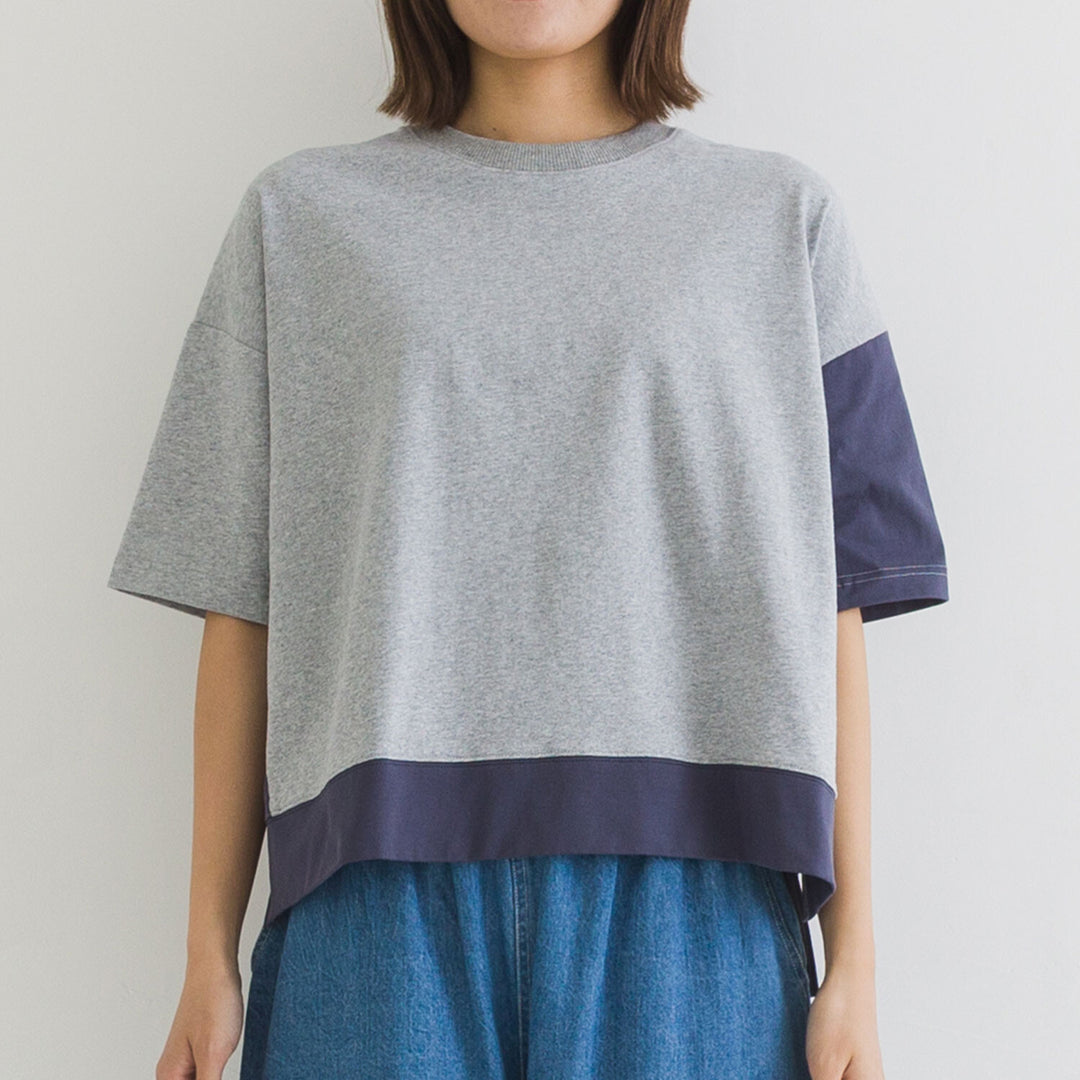 【kermu】再生棉拼色寬版T恤 Japan E-Shop