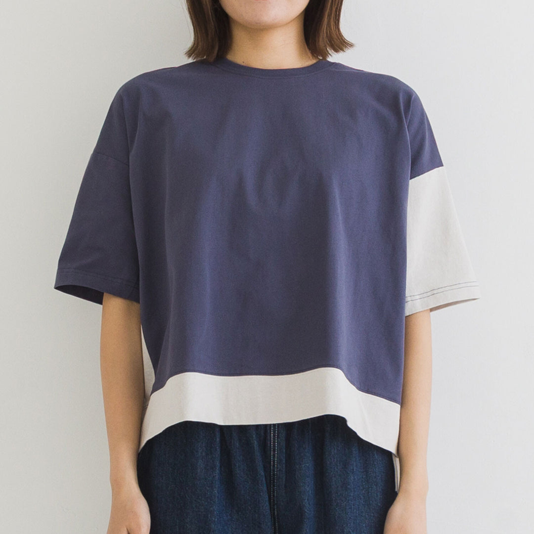 【kermu】再生棉拼色寬版T恤 Japan E-Shop