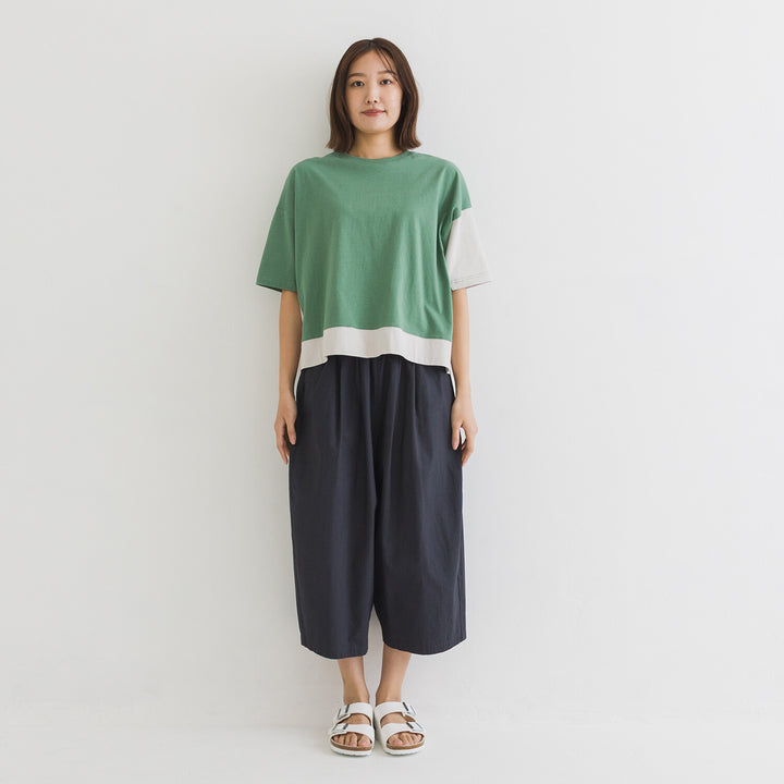 【kermu】再生棉拼色寬版T恤 Japan E-Shop