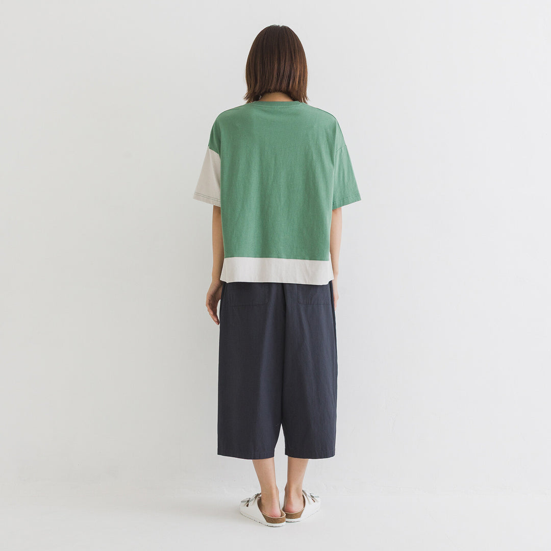 【kermu】再生棉拼色寬版T恤 Japan E-Shop