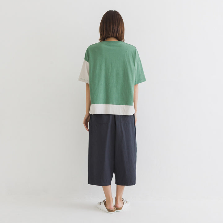 【kermu】再生棉拼色寬版T恤 Japan E-Shop
